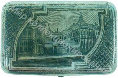 Портсигар украшенный изображением архитектурных памятников Портсигар украшенный изображением архитектурных памятников