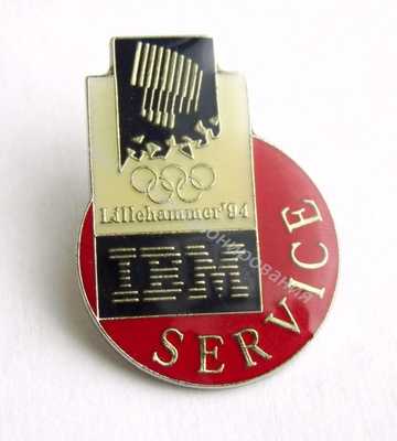 Нагрудный Знак 'Зимние Олимпийские игры 1994 Лиллехаммер, значок спонсора IBM Service.' Нагрудный Знак 'Зимние Олимпийские игры 1994 Лиллехаммер, значок спонсора IBM Service.'