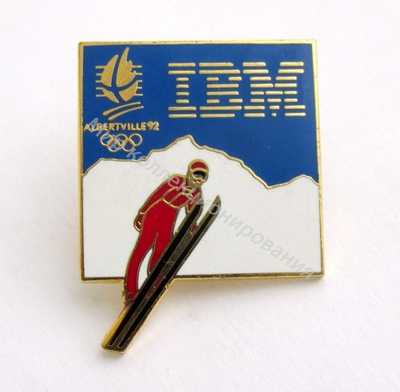 Нагрудный Знак 'Зимние Олимпийские игры 1992 Альбервиль, значок спонсора IBM прыжки с трамплина.' Нагрудный Знак 'Зимние Олимпийские игры 1992 Альбервиль, значок спонсора IBM прыжки с трамплина.'