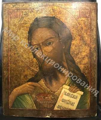 Икона Иоанн Креститель из деисусного чина. 19 век. Икона Иоанн Креститель из деисусного чина. 19 век.