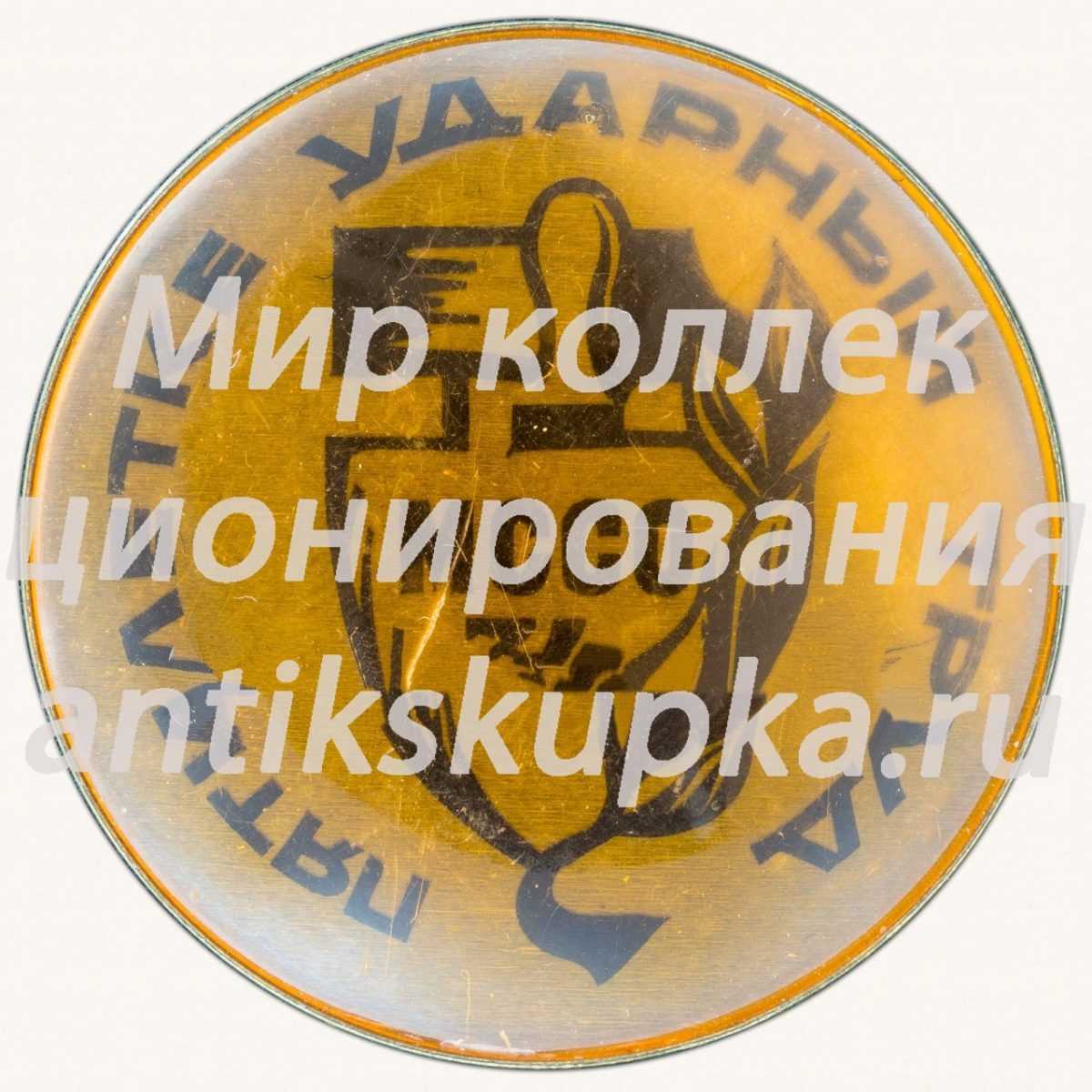 Знак «Пятилетке ударный труд. Межрегиональный студенческий строительный отряд (МССО). 74» Знак «Пятилетке ударный труд. Межрегиональный студенческий строительный отряд (МССО). 74»