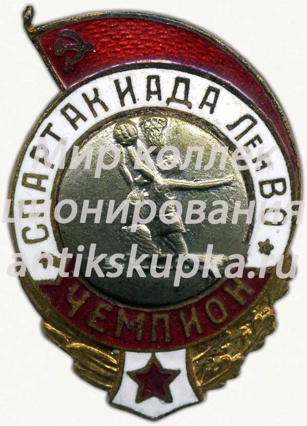 Знак «Спартакиада Ленинградского военного округа (ЛенВО). Чемпион. Баскетбол» Знак «Спартакиада Ленинградского военного округа (ЛенВО). Чемпион. Баскетбол»