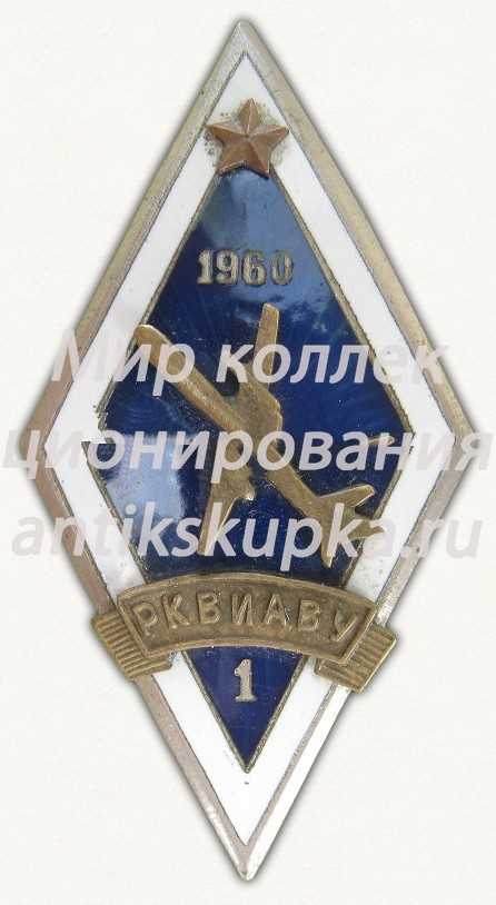Знак «За окончание Рижского Краснознаменного высшего военно-инженерного авиационного училища им. К.Е.Ворошилова (РКВИАВУ)» Знак «За окончание Рижского Краснознаменного высшего военно-инженерного авиационного училища им. К.Е.Ворошилова (РКВИАВУ)»