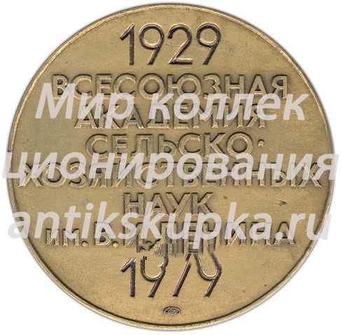 Настольная медаль «50 лет ВАСХНИЛ (Всесоюзная академия сельско-хозясвенных наук им В.И.Ленина) (1929-1979)» Настольная медаль «50 лет ВАСХНИЛ (Всесоюзная академия сельско-хозясвенных наук им В.И.Ленина) (1929-1979)»