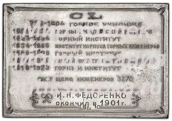 Плакета «150-лет Ленинградскому горному институту» 2 Плакета «150-лет Ленинградскому горному институту» 2
