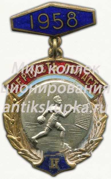 Знак за II место в первенстве области по гандболу. Украинской ССР. 1958 Знак за II место в первенстве области по гандболу. Украинской ССР. 1958