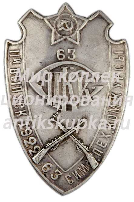 Знак «За окончание Симферопольских пехотных командных курсов» Знак «За окончание Симферопольских пехотных командных курсов»