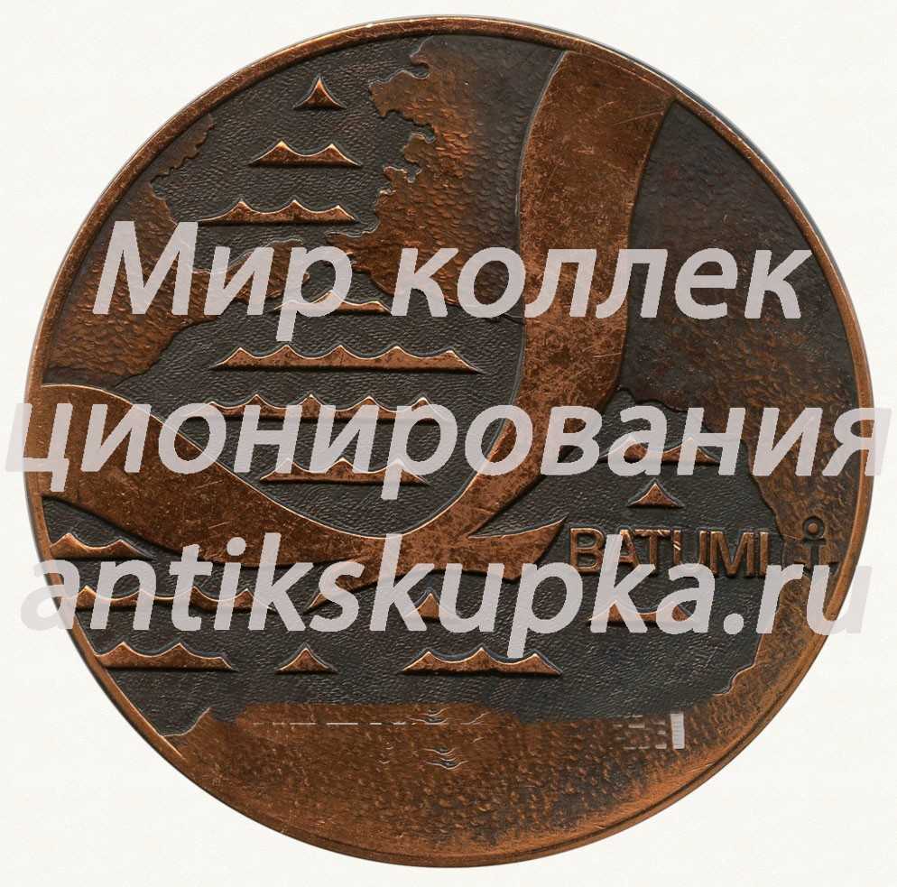 Настольная медаль «Грузинское морское пароходство (ГМП). Морфлот СССР. Батуми» Настольная медаль «Грузинское морское пароходство (ГМП). Морфлот СССР. Батуми»