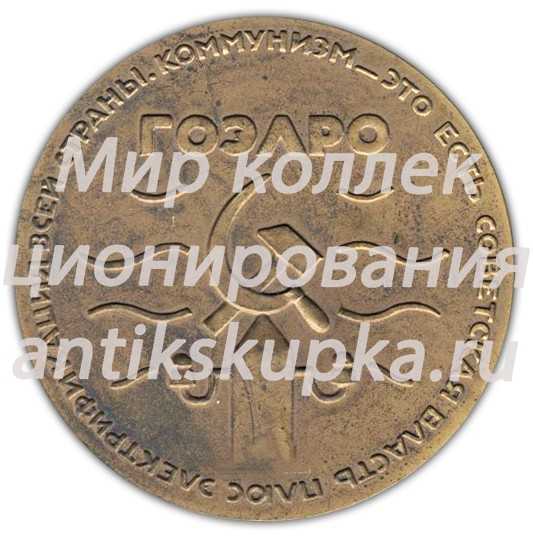 Настольная медаль «Жизнь и деятельность В.И.Ленина. Ленин в 1920 г. План государственной электрификации России (ГОЭЛРО)» 2 Настольная медаль «Жизнь и деятельность В.И.Ленина. Ленин в 1920 г. План государственной электрификации России (ГОЭЛРО)» 2