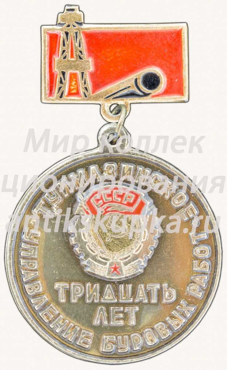 Знак «Тридцать лет управление буровых работ. Туймазинское» Знак «Тридцать лет управление буровых работ. Туймазинское»