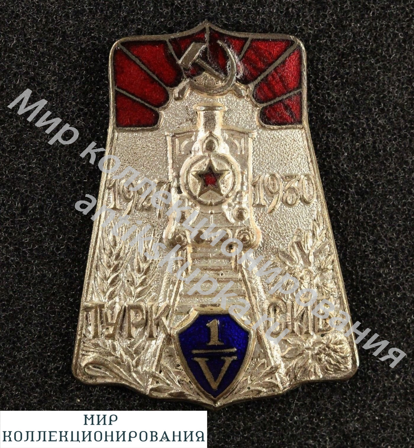 Знак ТУРКСИБ Туркестано-Сибирская железнодорожная магистраль 1927-1930 Знак ТУРКСИБ Туркестано-Сибирская железнодорожная магистраль 1927-1930
