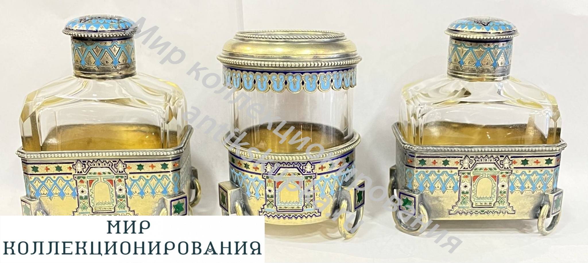 Парфюмерный набор, серебро 84 пробы Парфюмерный набор, серебро 84 пробы