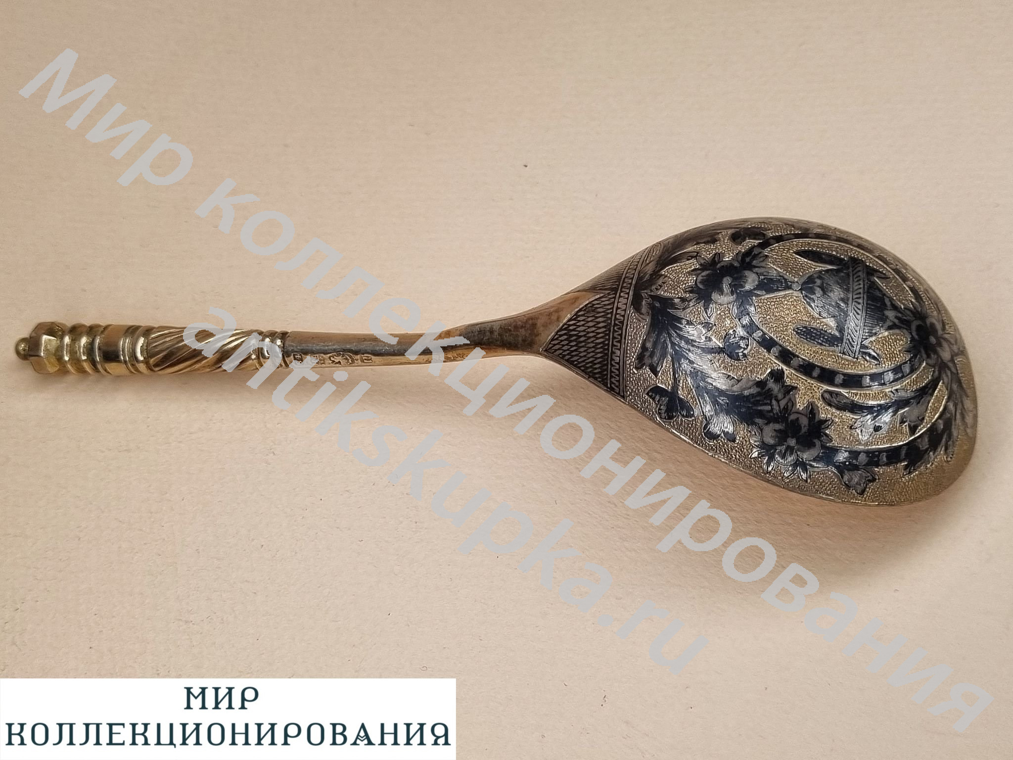 Русская крупная ложка, серебро чернение - москва 1824 год Русская крупная ложка, серебро чернение - москва 1824 год