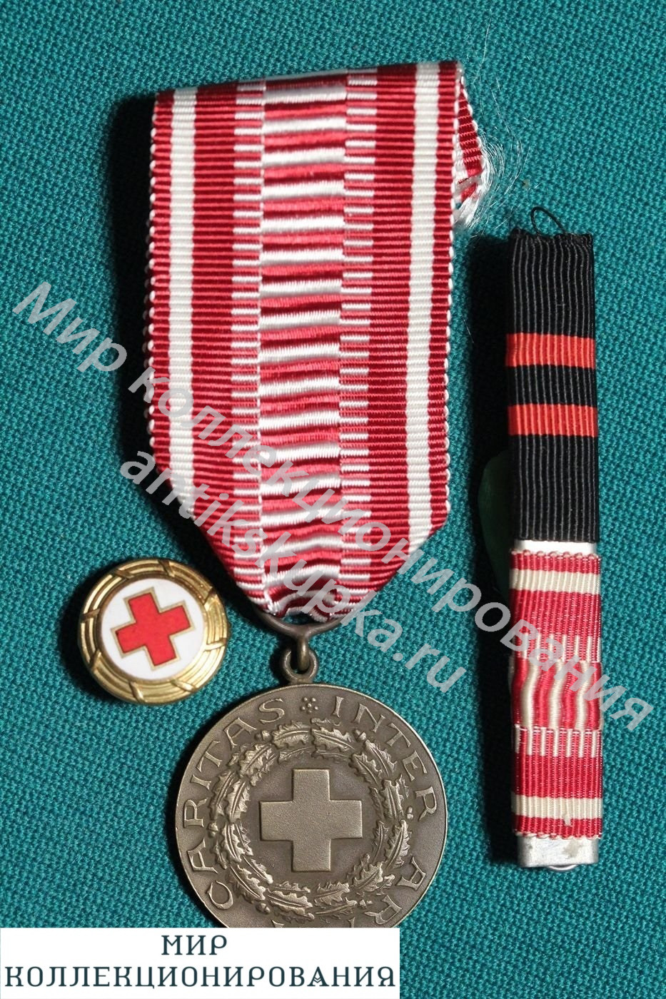 Финляндия Почетная медаль Красного креста. С орденской планкой и фрачником Финляндия Почетная медаль Красного креста. С орденской планкой и фрачником