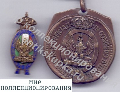 Медаль и знак Союза Королевских Офицеров Запаса 1939 - 1943 гг Италия Медаль и знак Союза Королевских Офицеров Запаса 1939 - 1943 гг Италия