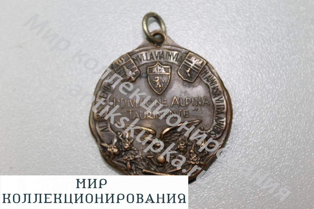 медаль итальянские альпийские стрелки дивизия TAURINENSE Италия ВМВ медаль итальянские альпийские стрелки дивизия TAURINENSE Италия ВМВ
