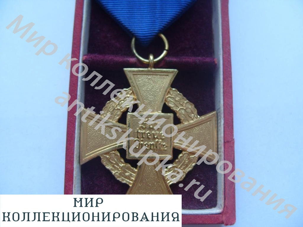 Медаль Крест 40 Лет Выслуги В золоте В родном футляре Германия 3 рейх Медаль Крест 40 Лет Выслуги В золоте В родном футляре Германия 3 рейх