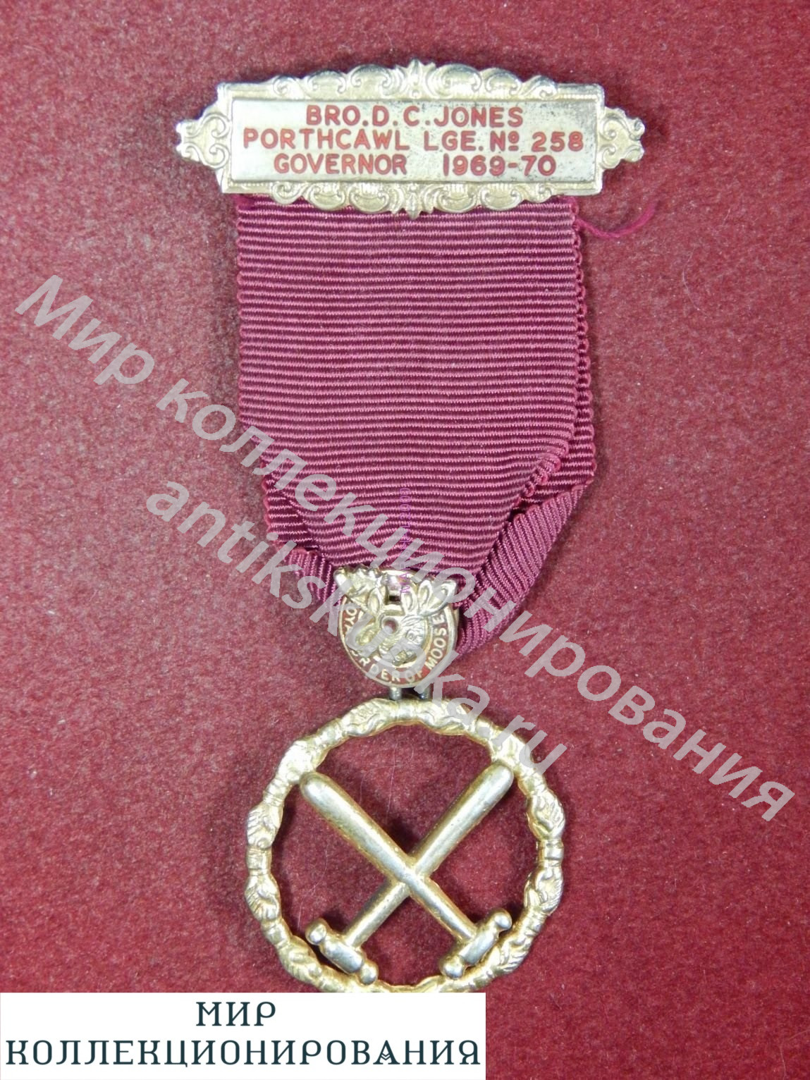 Серебряная медаль масонов, Англия, RAOB Order of Buffaloes, 1924 год Серебряная медаль масонов, Англия, RAOB Order of Buffaloes, 1924 год