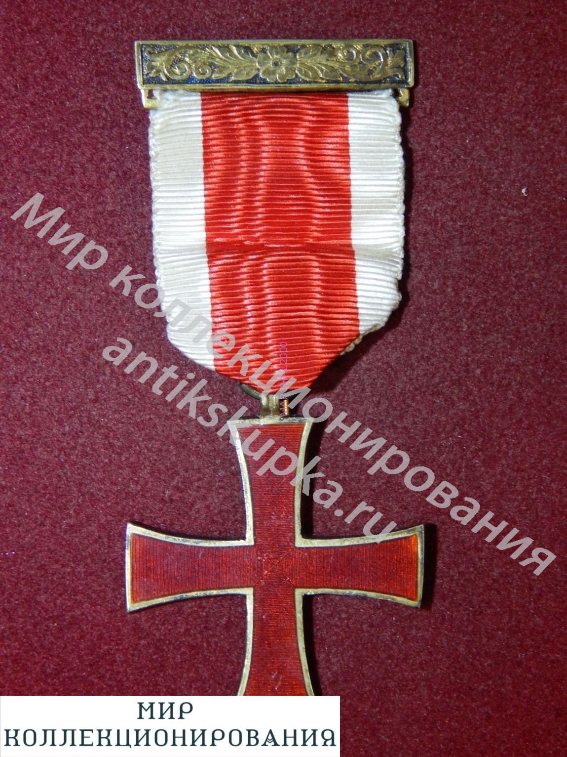 Серебрянная медаль, Англия, Крест ордена тамплиеров, 1929 год Серебрянная медаль, Англия, Крест ордена тамплиеров, 1929 год