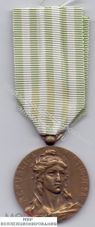 Военная медаль За Доблестную службу в Армии, Республиканский тип с 1910 года бронза Португалия Военная медаль За Доблестную службу в Армии, Республиканский тип с 1910 года бронза Португалия